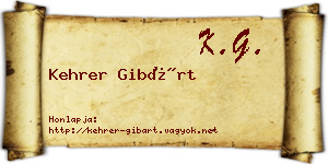 Kehrer Gibárt névjegykártya